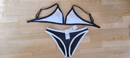 OYSHO Bikini vintage vibe Grösse L! NEU - Schwarz Weiss