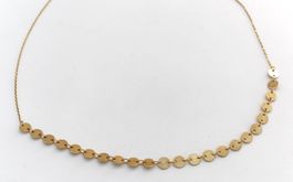 Schlichte Plättchen Halskette vergoldet 6mm Neu Geschenkidee