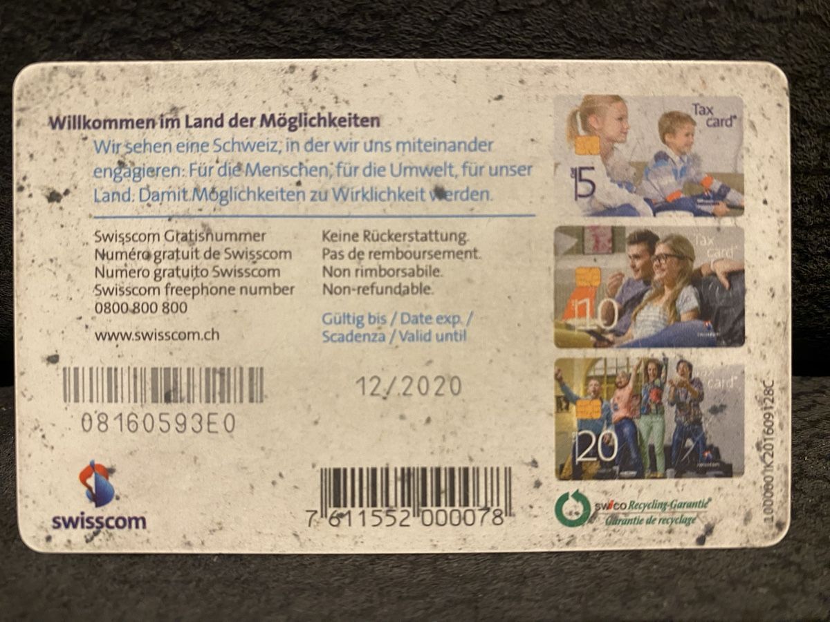 Schede telefoniche: Taxcard – Usato da Lausanne venduto da babacard10 1