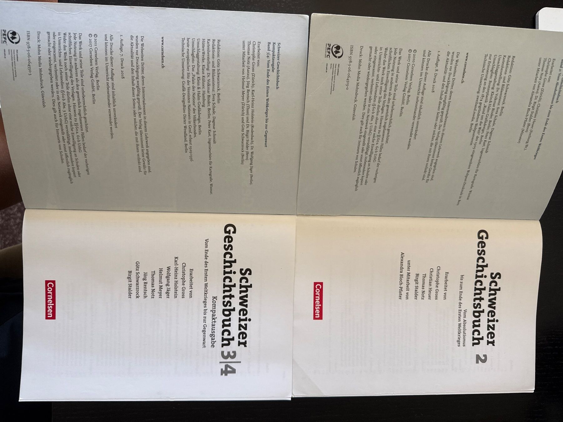 Bücher: Schweizer Geschichtsbuch 2 + 3|4 (BMS) – Gebraucht aus Urdorf von jas_6dm5 3