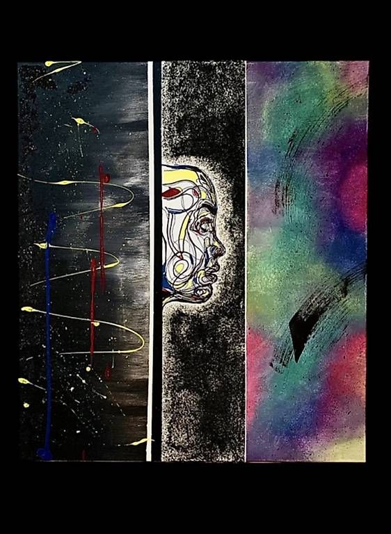 Tableaux: Modernes Acrylgemälde Transition 70 × 90 cm – Neuf (Voir description) à Rubigen par Julnash