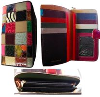 ANGEL FIRENZE Echtleder PORTEMONNAIE Patchwork bunt WIE NEU
