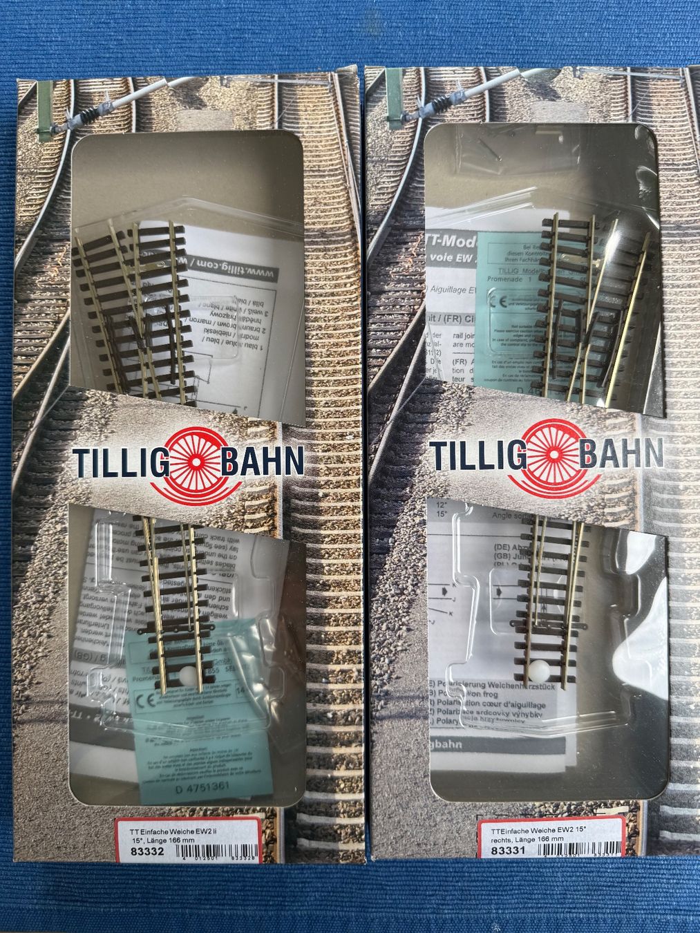 Tillig Modellini di ferrovie: Tillig TT oder H0m Weiche links und rechts – Nuovo e nell'imballaggio originale da Gümligen venduto da mar_z58q