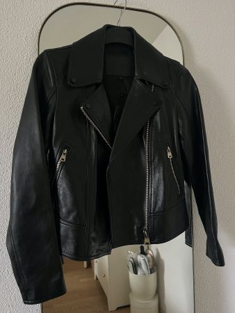 Echte Lederjacke MASSIMO DUTTI Gr.XS NEU m. Etikett, schwarz