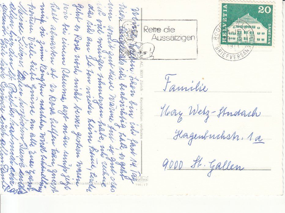 Cartoline postali: Zürich 1971 – Usato da Bürglen TG venduto da StampGraf 1