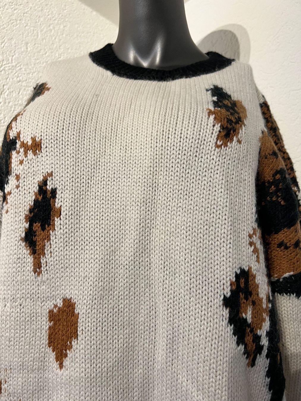 Maglioni & Felpe: Dicker Winter Herbst Pullover Frauen Braun weiß Gr L – Usato da Frenkendorf venduto da Style365 3