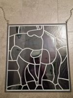Buntes Glasbild Pferd im modernen Stil, mit Kette 45x45cm