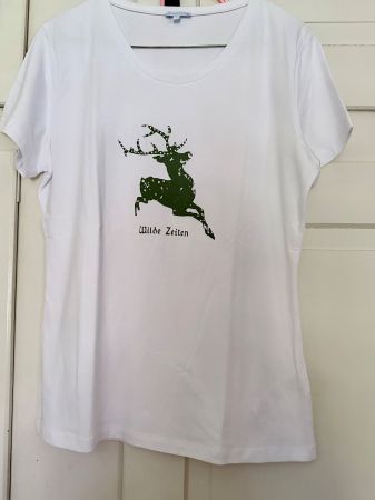 T-Shirt Louis & Louisa Hirschprint Weiss Grösse L