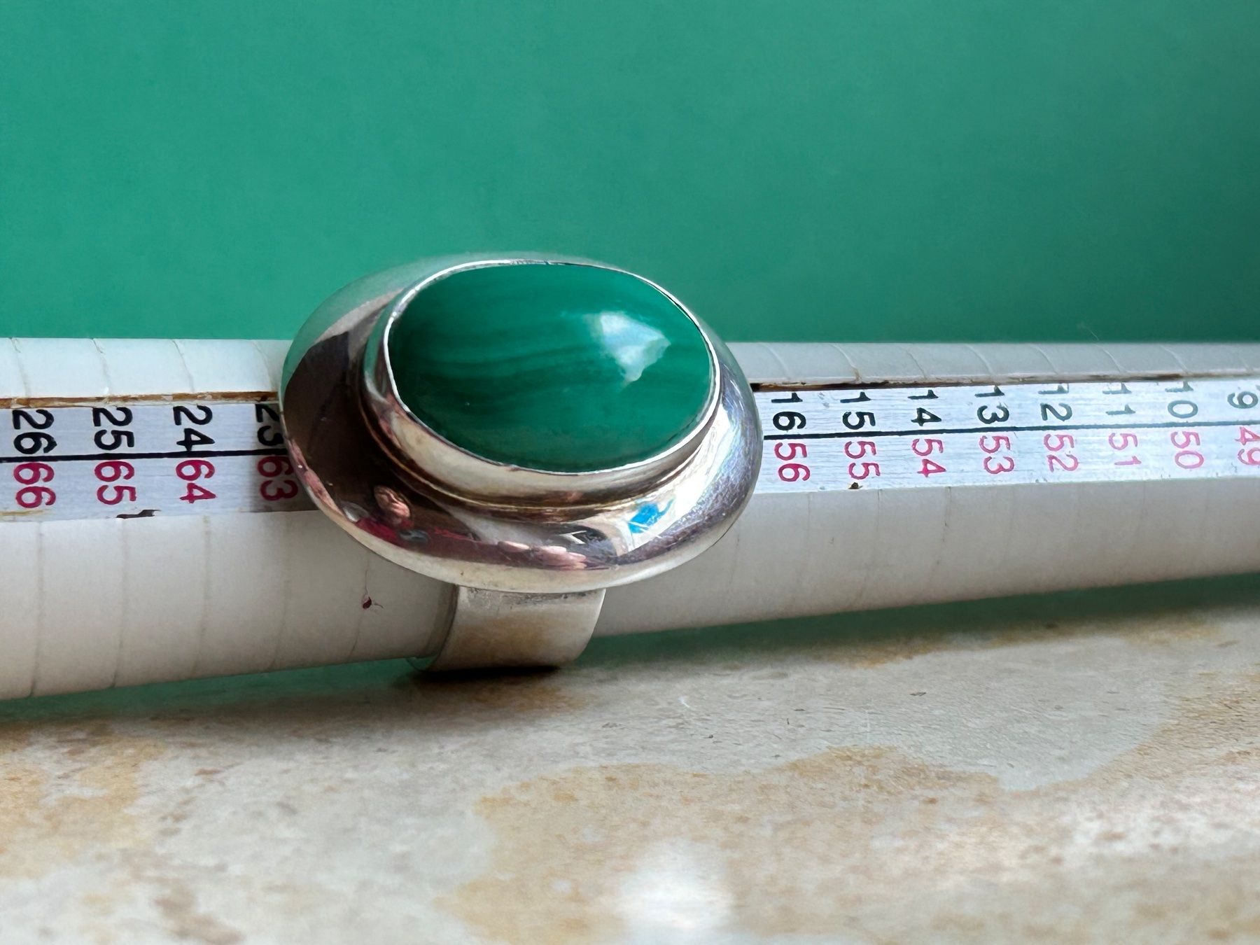 Ringe: Silberring Malachit Oval  verdbunden (61) – Gebraucht aus Dittingen von Bijoubelle 8