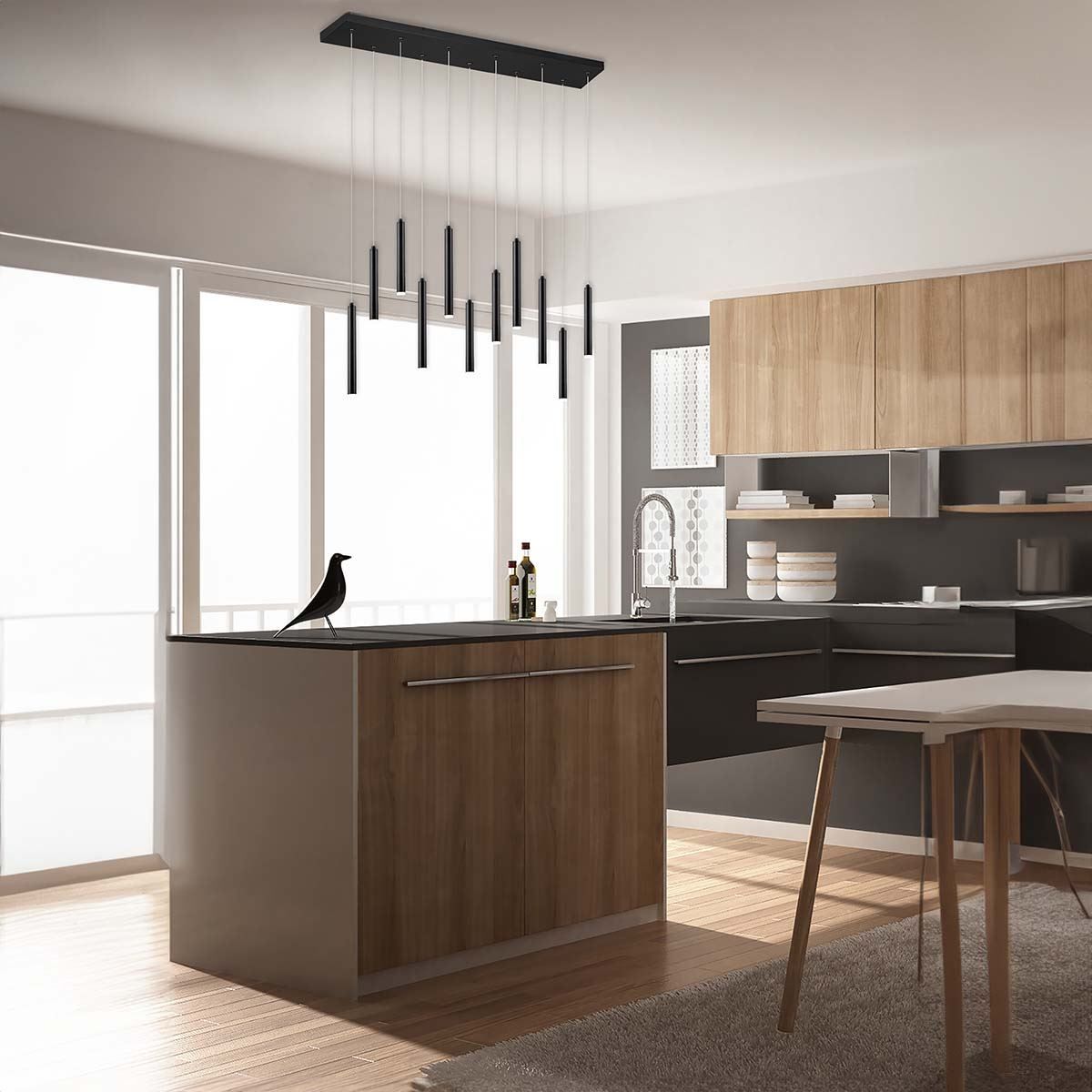 Lampadari & plafoniere: LED Pendelleuchte, Schwarz, 115 x 15 cm – Nuovo (secondo la descrizione) da Kreuzlingen venduto da Smart-Light 2