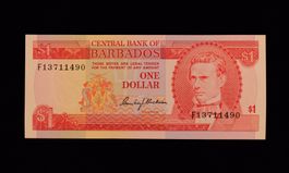 1 Dollar - Central Bank of Barbados 1973