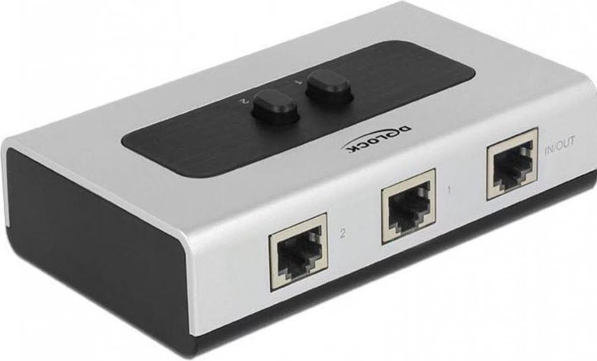 Laufwerke & Adapter: Delock Gigabit LAN Switchbox 2Port manuell – Gebraucht aus Kestenholz von Figaro56