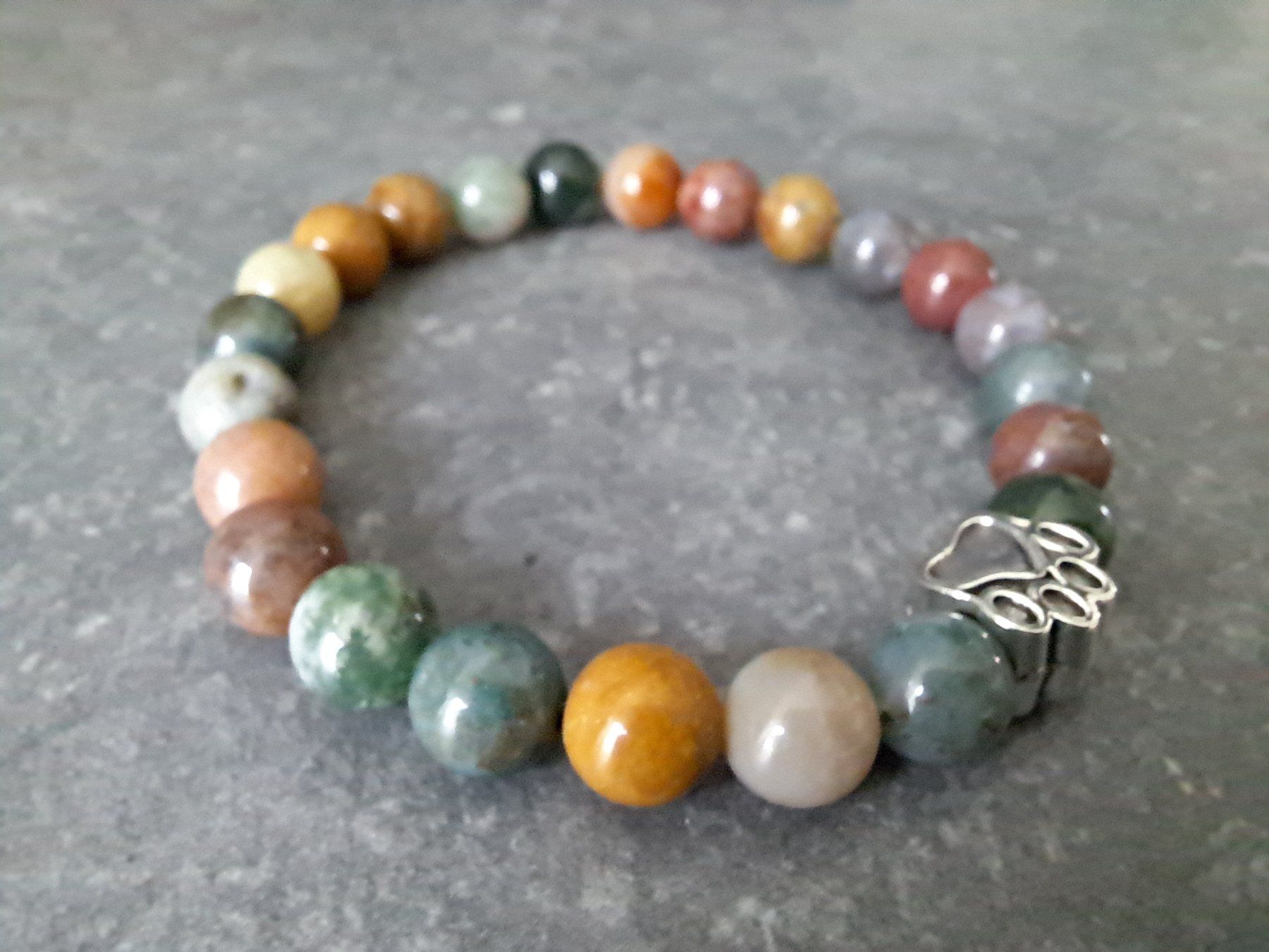 Bracciali & Braccialetti: Bracelet en perles d'agathe indienne – Nuovo e nell'imballaggio originale da St-Imier venduto da supernova21