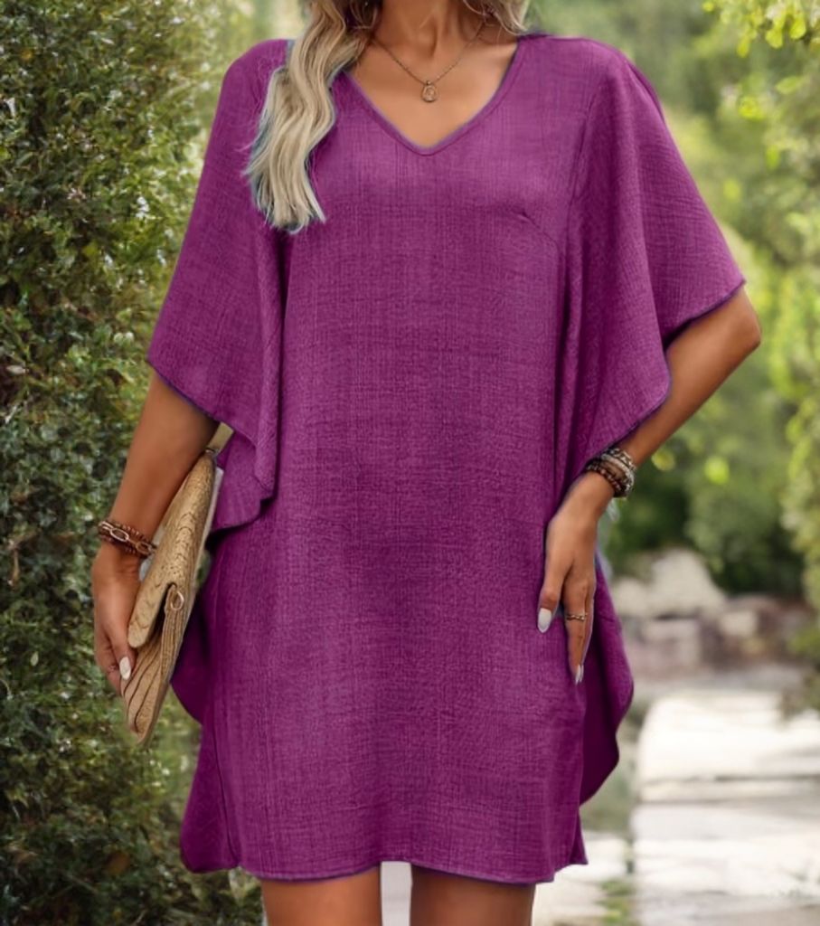 Vestiti: Abito donna viola manica corta, taglia 44 – Nuovo (secondo la descrizione) da Giubiasco venduto da Stefaniav
