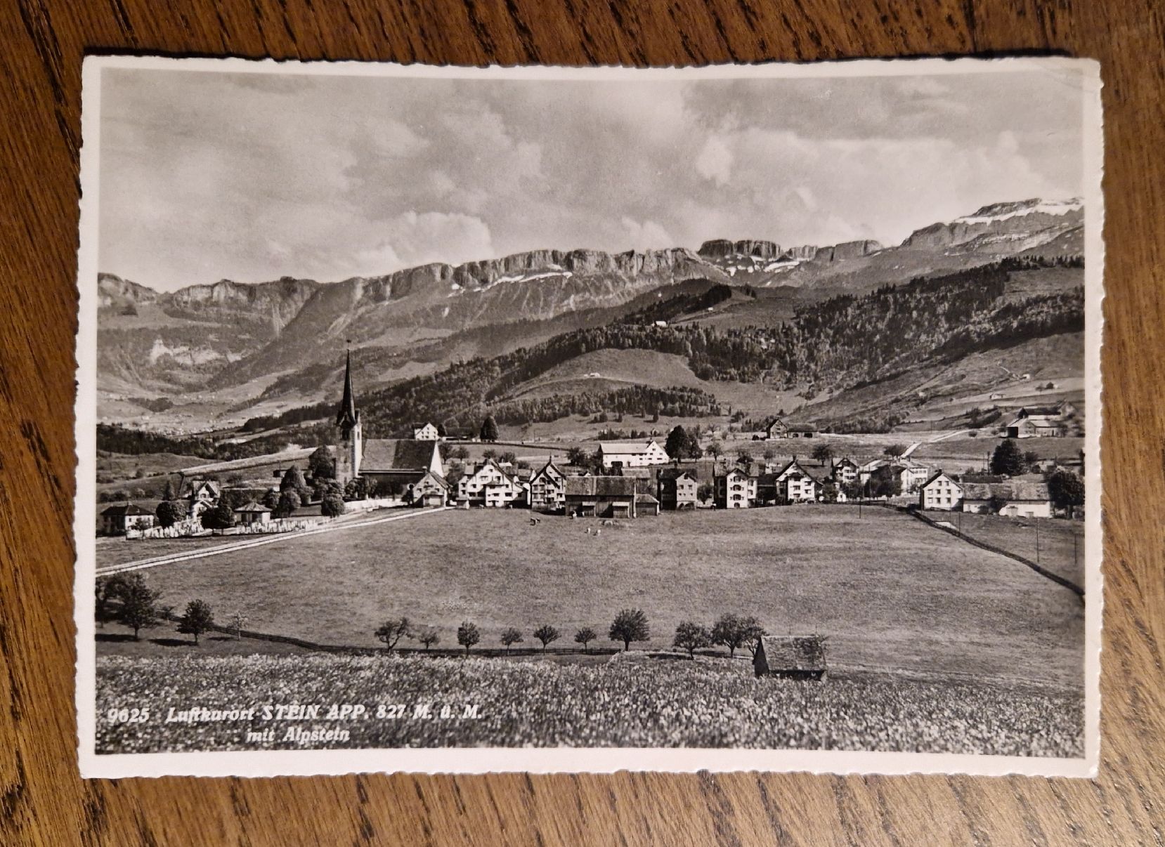 Cartoline postali: Luftkurort Stein mit Alpstein 1953 – Usato da Ebikon venduto da Donar50
