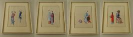 4 CHINESISCHE AQUARELLE MUSIKER, CHINA 18. JAHRHUNDERT
