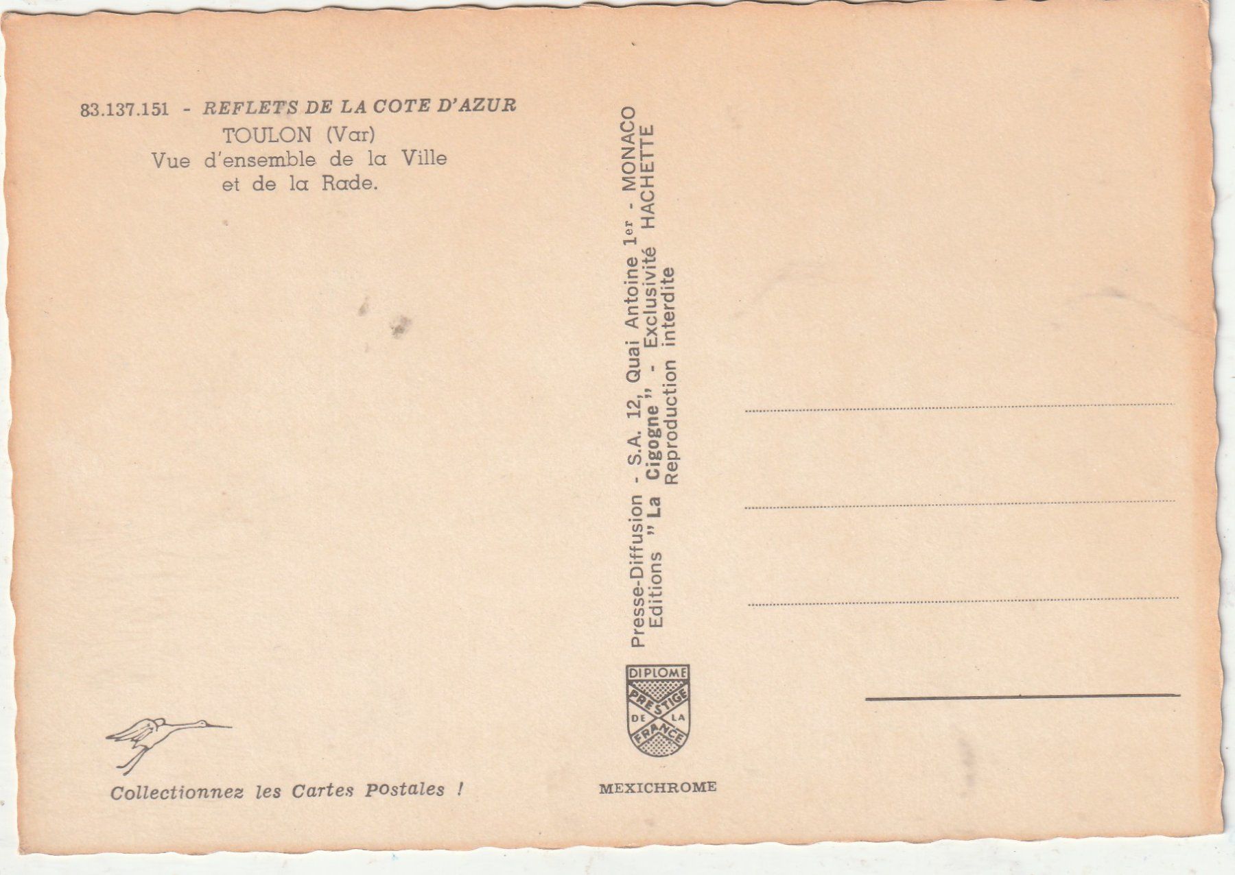 Cartoline postali: Toulon – Usato da Lumbrein venduto da made02 1