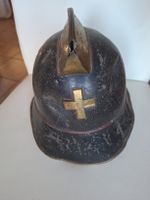 Antiker Schweizer Feuerwehr Blechhelm