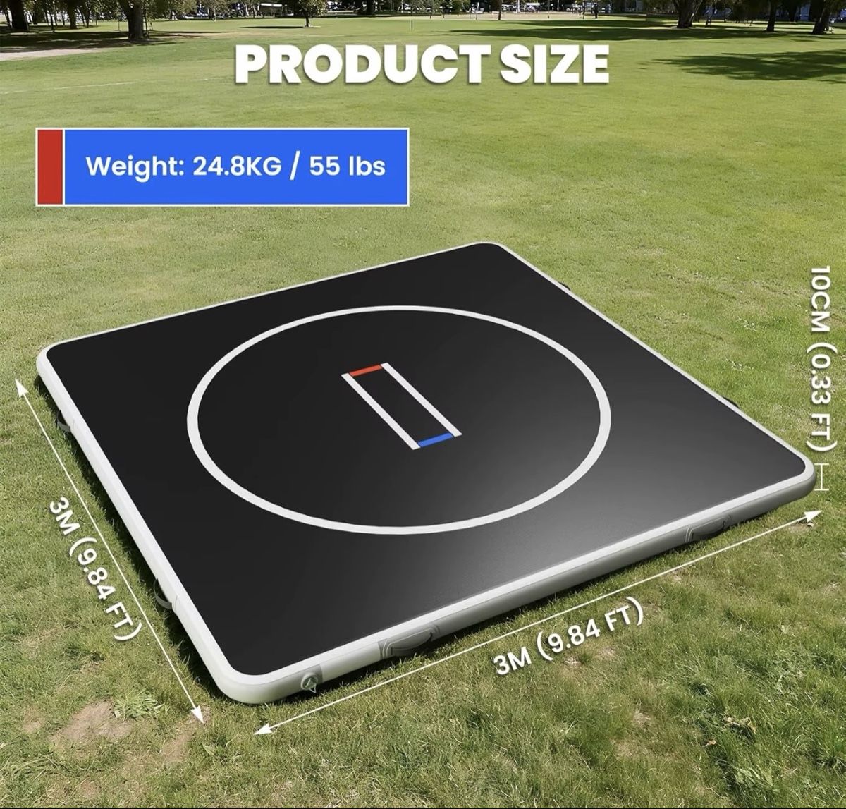 Tappetini fitness: Aufblasbare Matte 3m x 3m neu mit Pumpe – Nuovo e nell'imballaggio originale da Zürich venduto da thenz