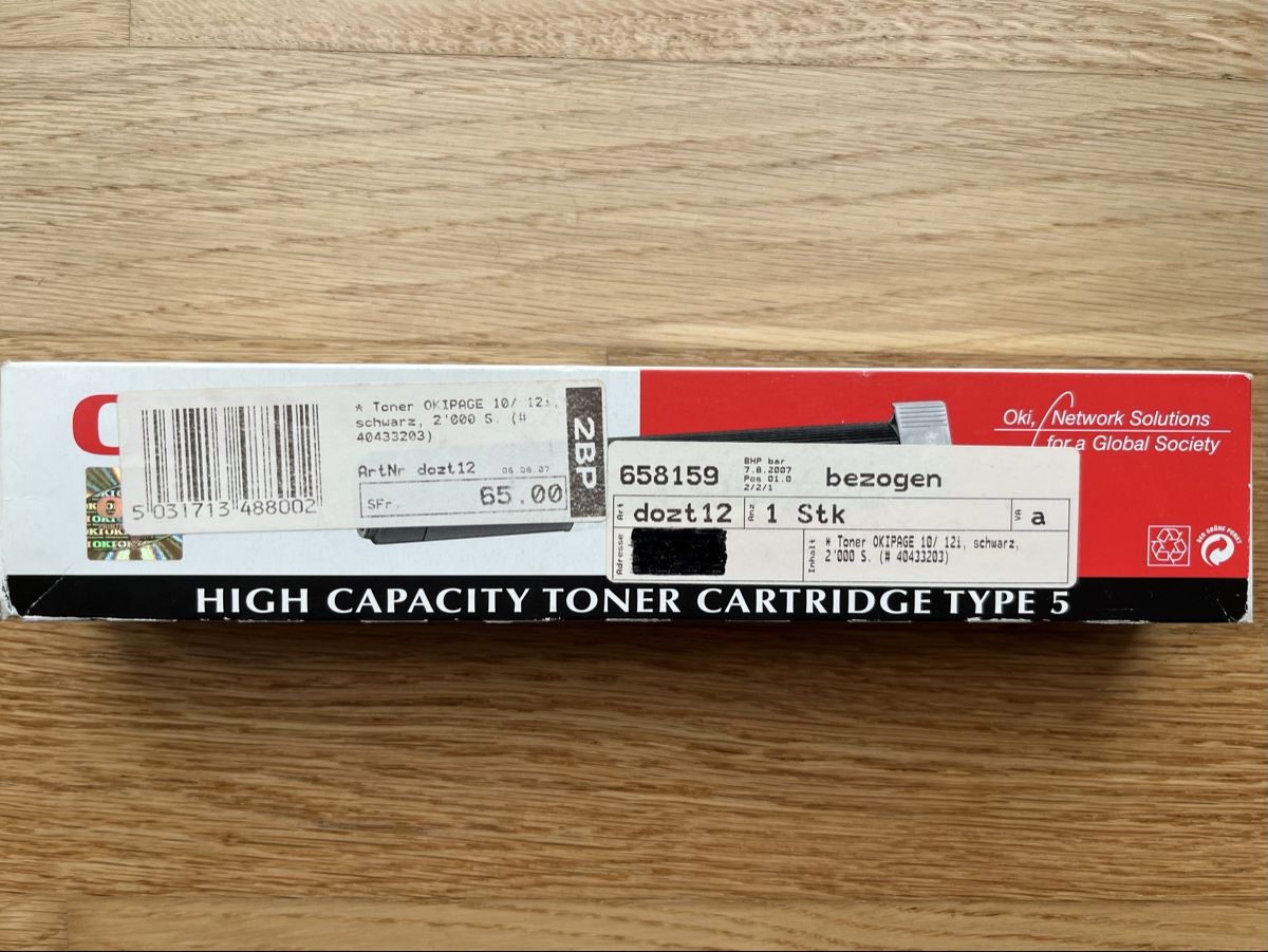Oki Cartucce per stampanti & toner: Druckerpatrone OKI / Toner – Nuovo e nell'imballaggio originale da Zürich venduto da yeti044 1