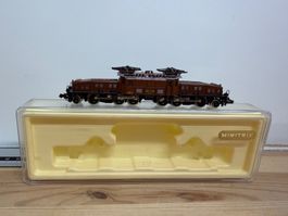 Spur N Minitrix Krokodil Ce 6/8 braun Analog Geprüft