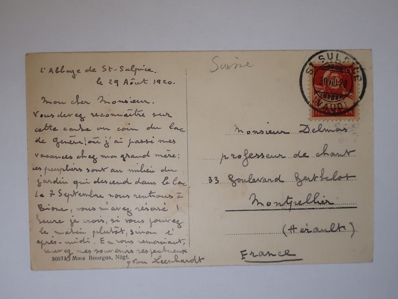 Ansichtskarten: St. Sulpice 1920 – Gebraucht aus Cormoret von Pascalll2001 3