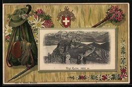 Passepartout-Lithographie Rigi Kulm, Ort