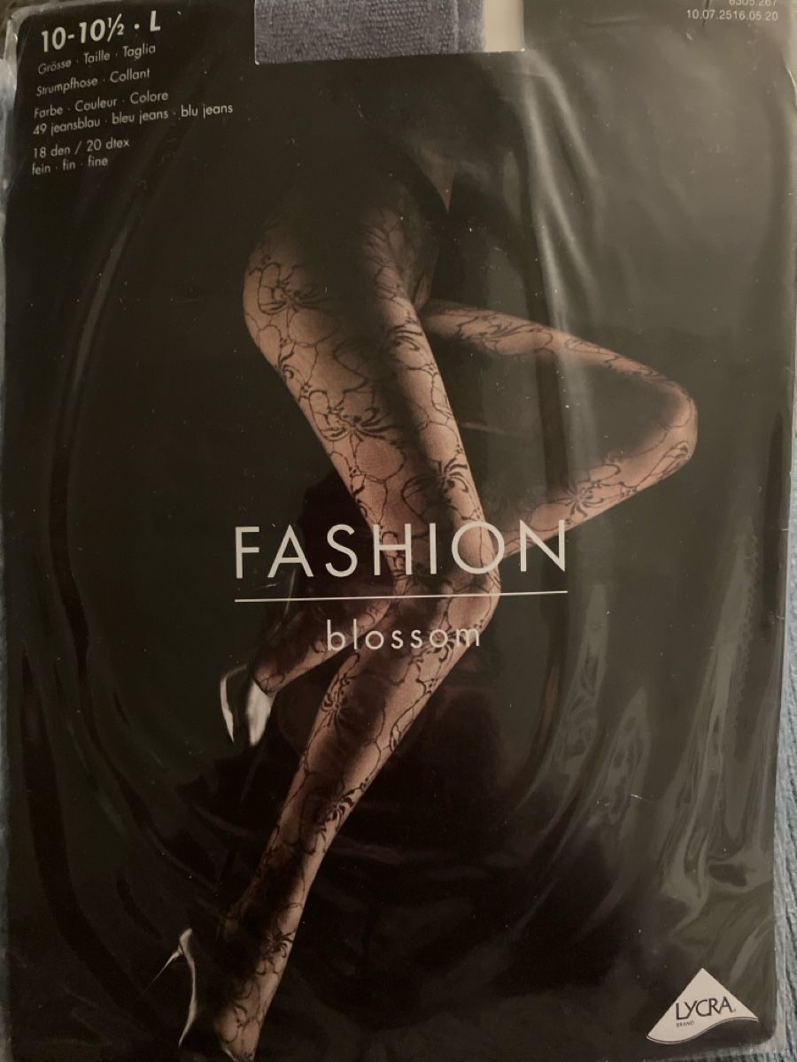Migros Calze & Collant: Strumpfhose, gemustert, jeansblau – Nuovo e nell'imballaggio originale da Oberrüti venduto da Jomaru