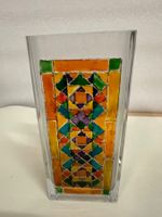 Bol en verre avec vitrail signé F. Tabha