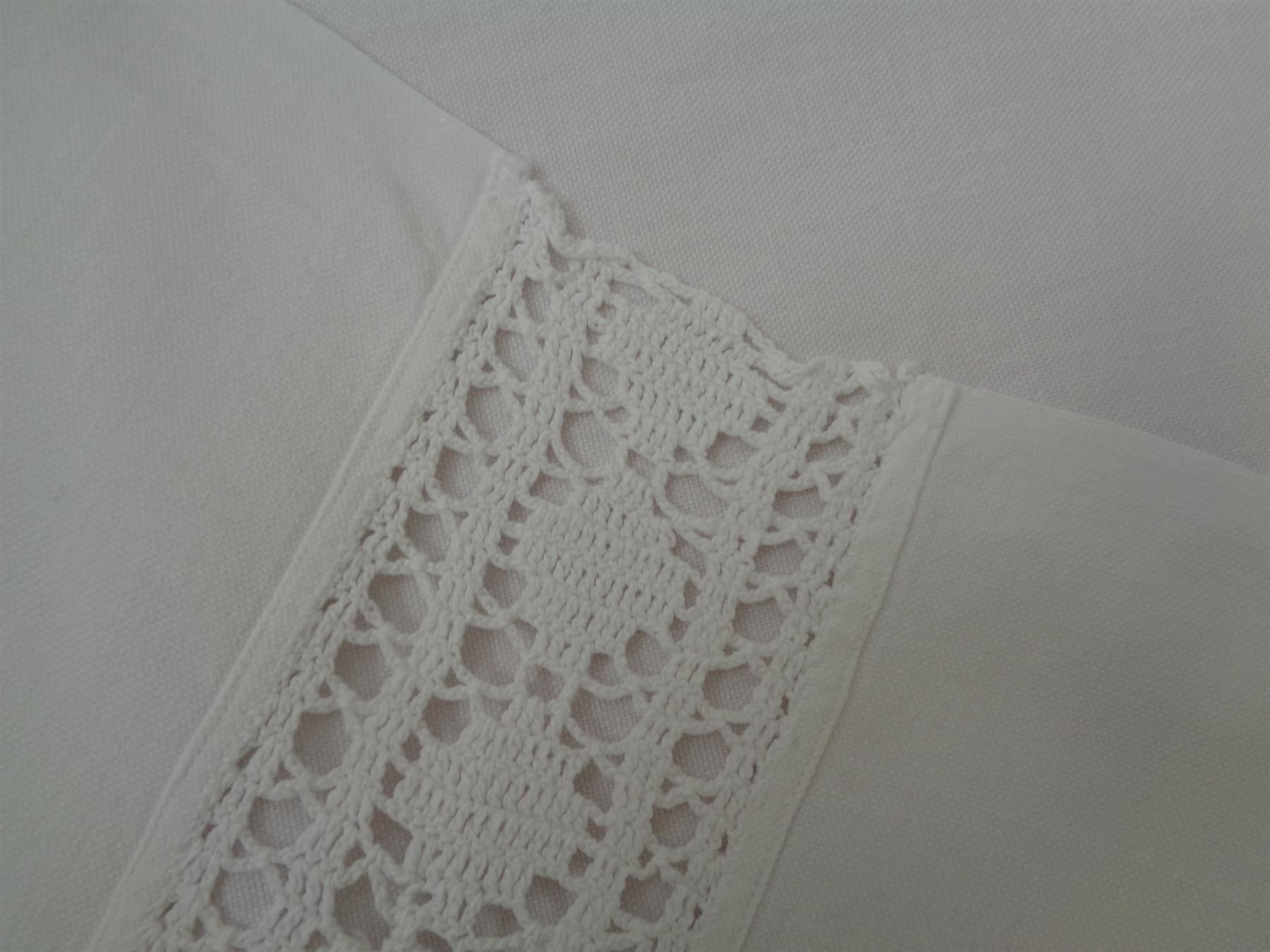 Biancheria da letto: Oberleintuch mit Häkeleinlage - Vintage – Usato da Chur venduto da omonia 5