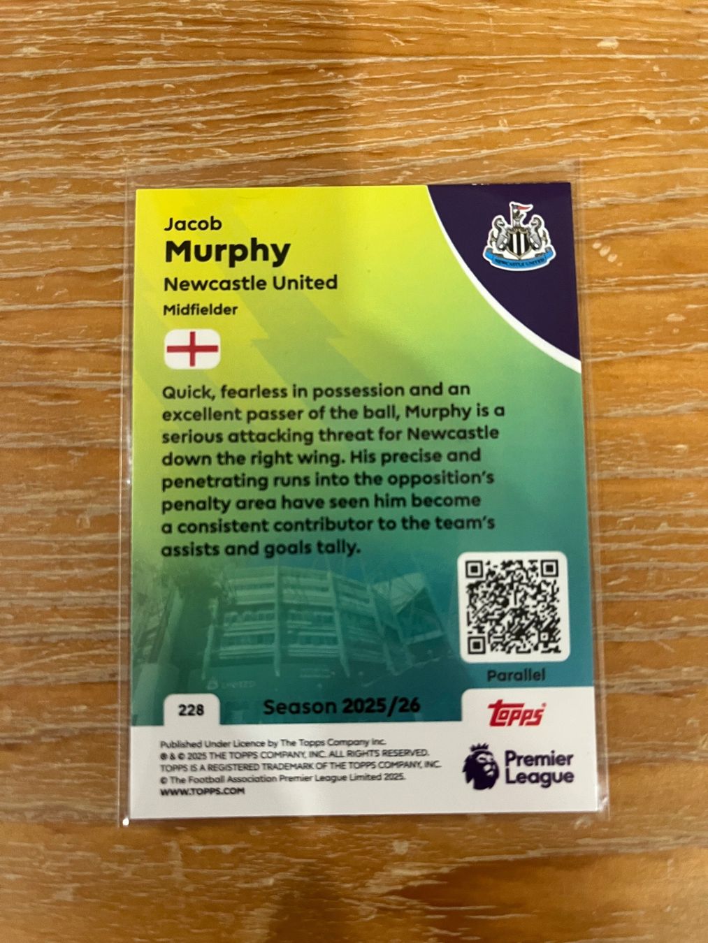 Topps Sammelbilder & Trading cards: Topps Premier league Jacob Murphy /399 – Gebraucht aus Balzers von jos_6r9r 1