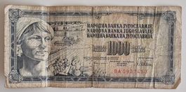 Yougoslavie 1000 Dinars 1978 - Rare Billet de Banque!