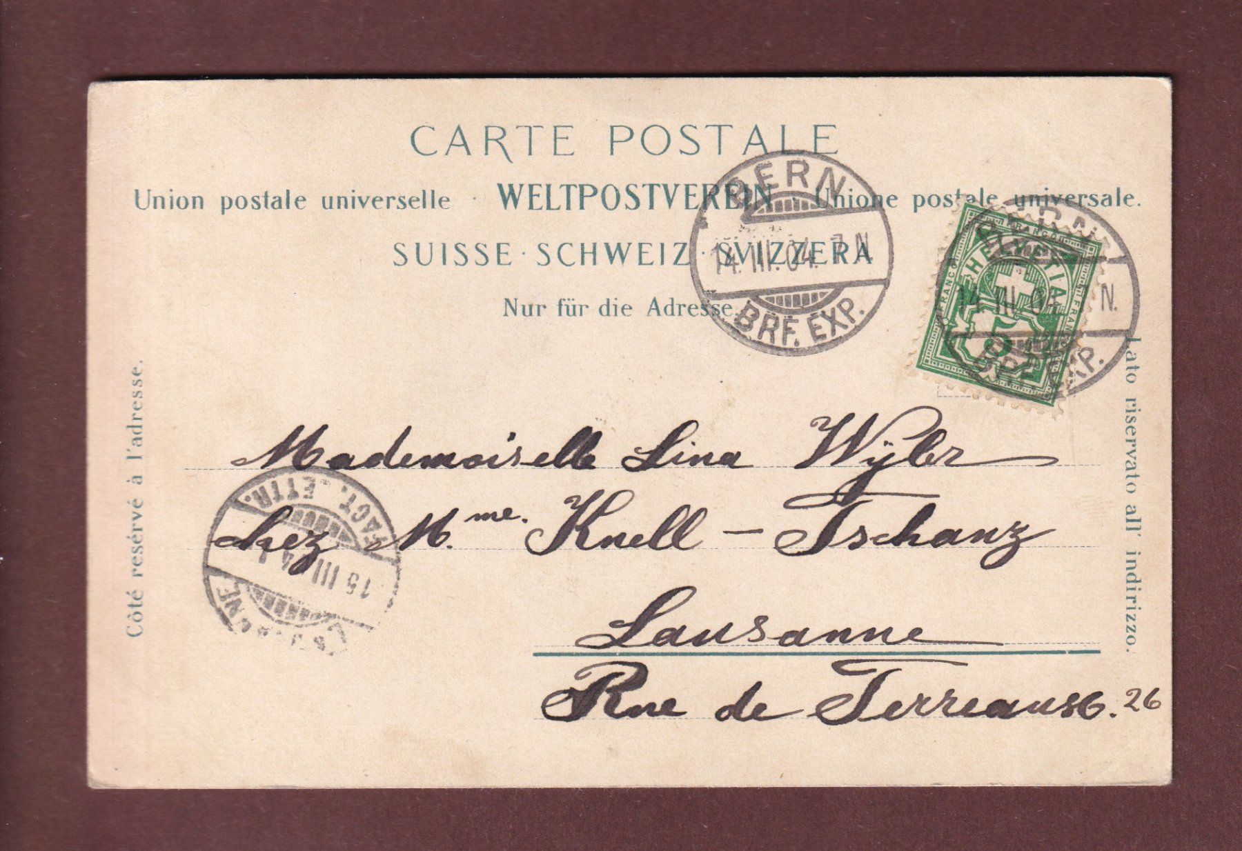 Ansichtskarten: BERN - Glasbrunnen im Bremgartenwald - 1904 // Eckbug // – Gebraucht aus Pully von nicecards-shop 1