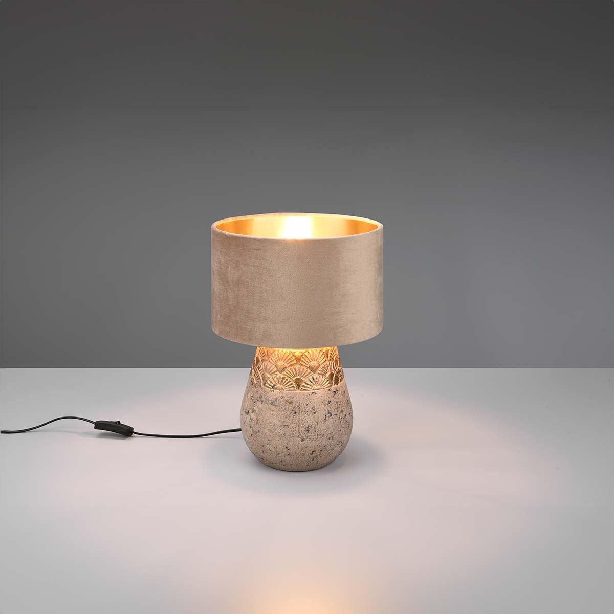 Lampade: Tischleuchte, Grau, Gold, 38 cm Höhe – Nuovo (secondo la descrizione) da Kreuzlingen venduto da Smart-Light 1