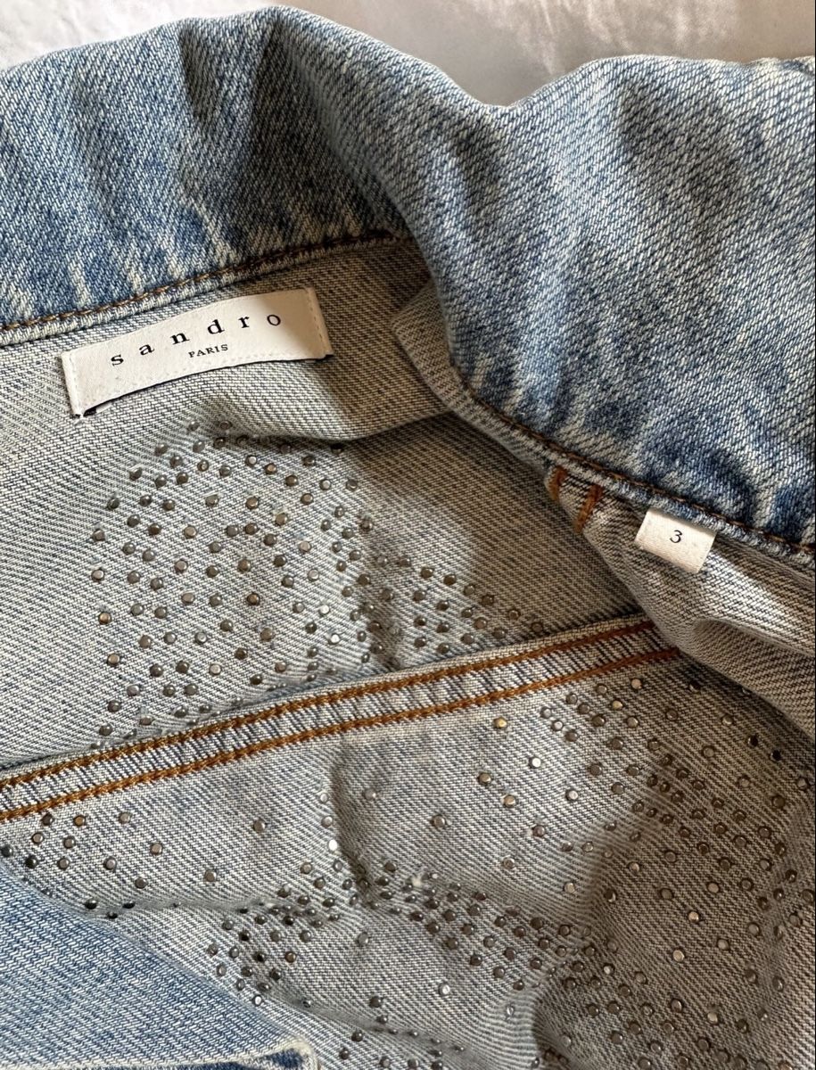 Sandro Jacken: Sandro Jeansjacke mit Perlen – Gebraucht aus Zürich von maricampos 5