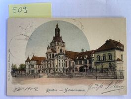 alte Postkarte München Nationalmuseum, 1902