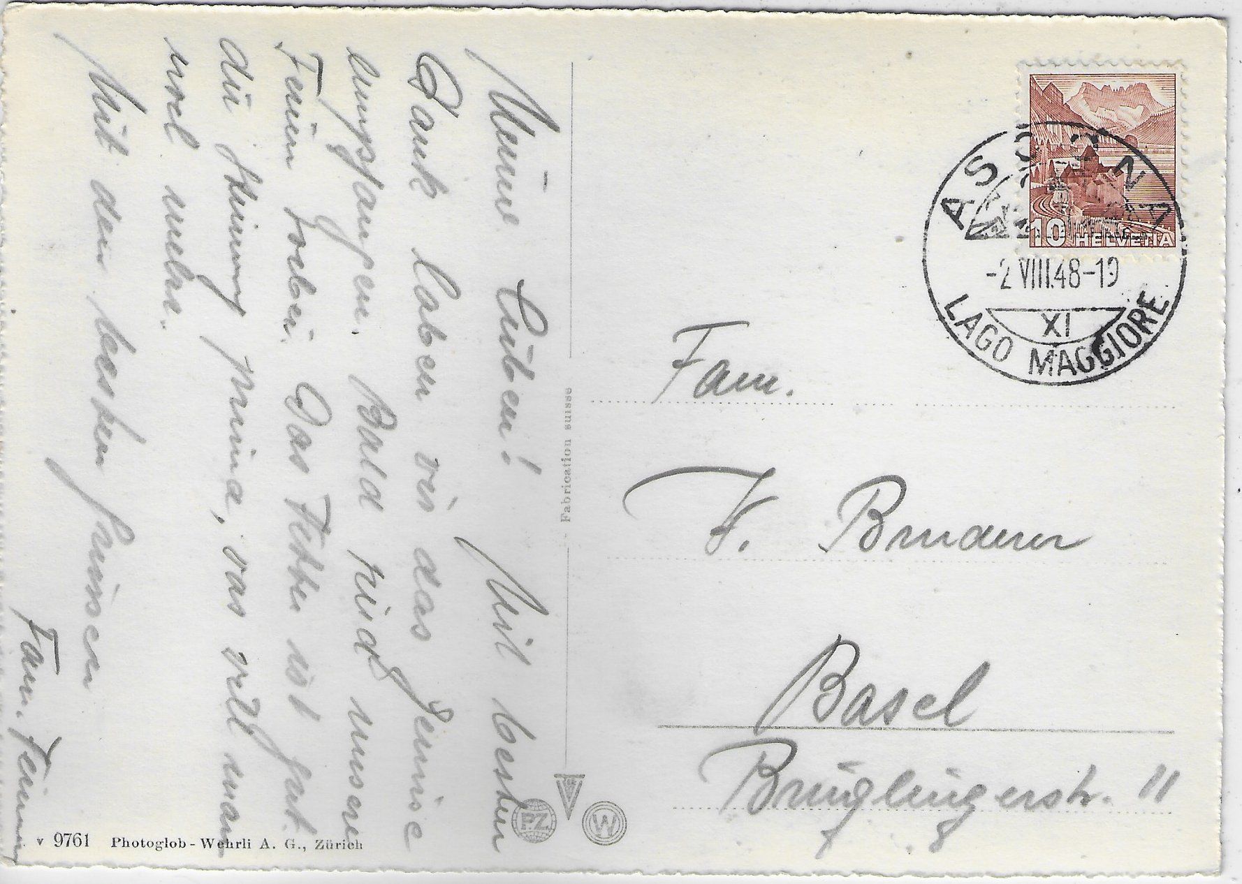 Cartoline postali: Ronco - Vue generale – Usato da Ettingen venduto da Kartenplanet 1