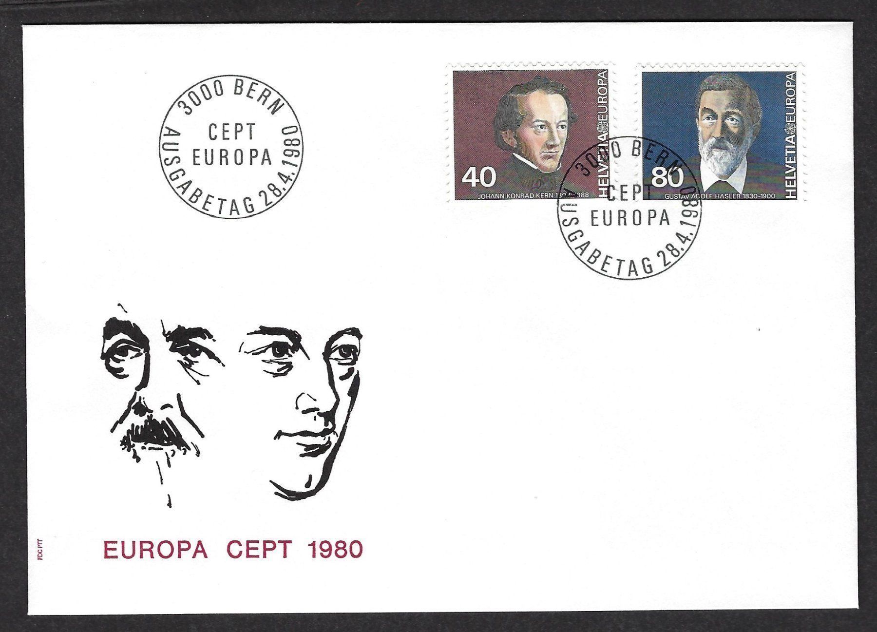 Alle Briefmarken: Europa CEPT 1980, Ersttagbrief – Gebraucht aus Luzern von Einh0rn