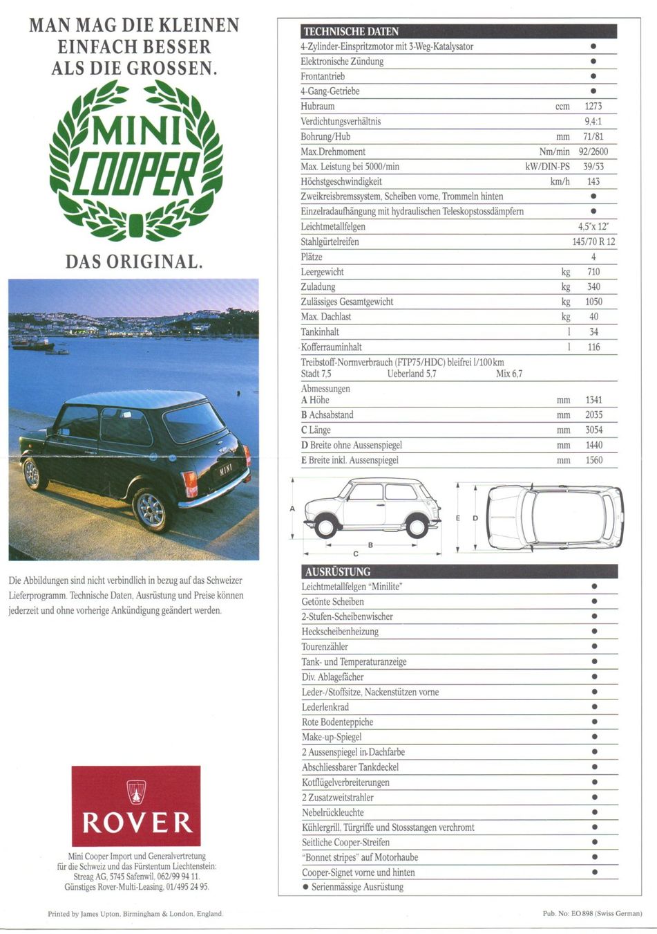 Mini Autos: Mini Cooper - Original Prospekt – Gebraucht aus Malans GR von Chueche427 2