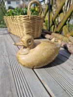 Süsse Ente aus Keramik, Frühling Deko Gartenfigur