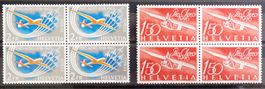 SUISSE 1963 +1946: Pro Aero, blocs de 4, **/*