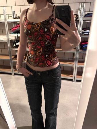 vintage multicolour top y2k