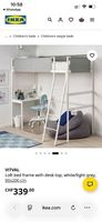 IKEA VITVAL Hochbett inkl. Schreibtisch & Matratze