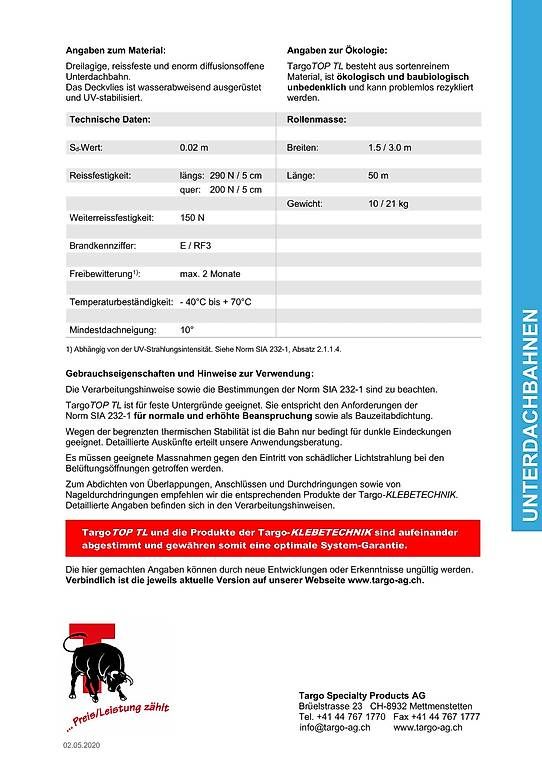 Fogli trasparenti: Unterdachfolie Targo Top TL – Nuovo (secondo la descrizione) da Arbon venduto da Vollgas_78 4