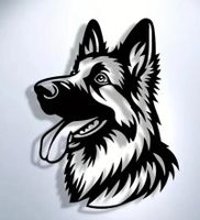 Metall Wandkunst Schäferhund Kopf