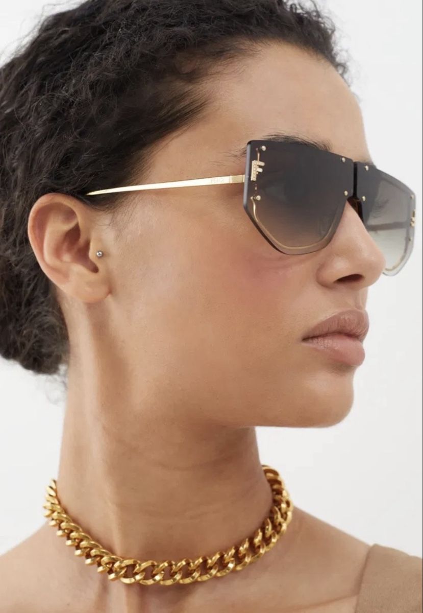 Fendi Occhiali & Lenti: Fendi Sunglasses F Freedom Shield Gold Brown Gradient – Nuovo (secondo la descrizione) da Kilchberg ZH venduto da sch_lv6z 3