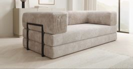 Gästebett Bett Couch Sofa beige Cord neu
