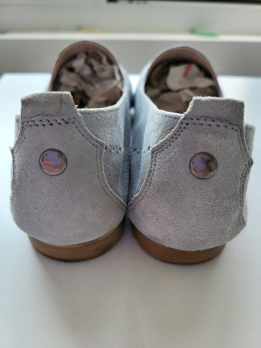 Damenschuhe: Pat Calvin Wildleder Loafers, Gr. 39 - hellblau – Gebraucht aus Baar von clar6 7