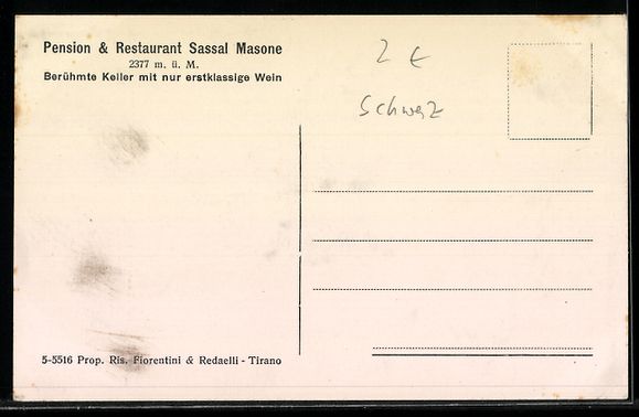 Ansichtskarten: Sassal Masone, Pension, Restaurant Sassa – Gebraucht aus Berlin von bartko-reher 1