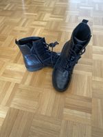 Schnürstiefel schwarz Krokodiloptik Grösse 39
